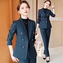 오피스룩 정장 여성 고급 겨울 전문 착용 작은 통근 프론트 데스크 작업복