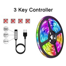 스마트무선블루투스태그 IOS 및 안드로이드 USB LED 스트립 조명 RGB 5050 2835 블루투스 앱 제어 유연한 램프 테이프 리본 다이오드 럭스 TV 백라이트 방 장식, 19.3Key Controller  RGB 283525