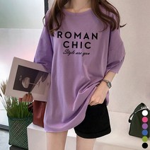 [오늘발송] 스타일아유 여성 ROMAN CHIC 오버핏 반팔 티셔츠 노마진 정품원단 자체생산[AYG6TS352A]