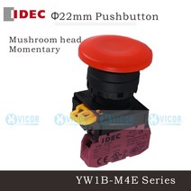 IDEC 스위치 YW1B-M4E01R(YW-E01) 버섯 버튼, 01 YW1B-M4E01R