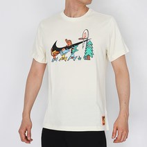 나이키 반팔티 DRI-FIT HOOPS Swoosh 프린팅 티셔츠 코코넛 밀크