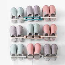 [이거찜] 실내화 수건 걸이 3단 슬리퍼 거치대, 슬리퍼거치대 그린