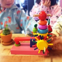 원목 장난감 끼우고 쌓고 돌리는 레인보우파크