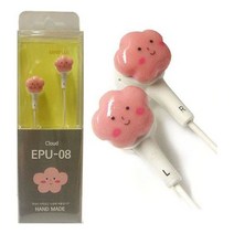 쭈bapha_미니어처 수제 이어폰 EPU-08 (핑크구름) 핸드메이드 음악감상 예쁜 선물용 초등학생 귀여운 적업 통화 패션♥LtMS, ♥myHoney-쇼핑, ♥myside!