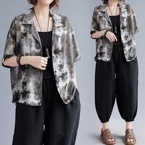 바바라옷장 빅사이즈 B-221367 쉬폰 셔츠/빅사이즈/오버핏/루즈핏/데일리/엄마옷/임부복