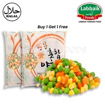 FROZEN Mix Vegetables (Mix Sabzi) 1Kg (1+1) 냉동 혼합 야채, 2pcs, 2kg