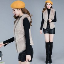 밍크퍼 베스트 털조끼 모피조끼 여성 조끼 봄 모피 자켓 코트 모조 밍크