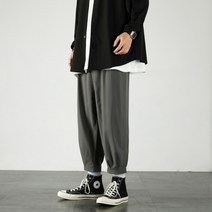 남자 바지 싱글 로드 남성 조깅 남성 2021 여름 얇은 경량 헐렁한 양복 streetwear 캐주얼 블랙 하렘 남성용