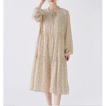 여성 봄 2단 프릴 꽃무늬 원피스