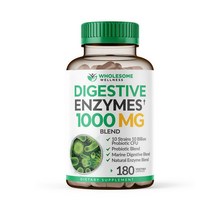 Wholesome Wellness 홀섬 리파아제 아밀라제 파인 효소 100억 신바이오틱스 180베지캡슐, 180캡슐, 1팩