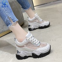 셀럽당 패션 메쉬 펀칭 여성 키높이 메쉬 슈즈 캐주얼 슈즈