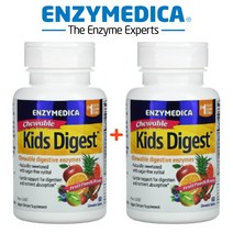 (1+1) 엔자이메디카 키즈 다이제스티브 엔자임 효소 리파아제 셀룰라제 Enzymedica 60 츄어블 2팩