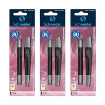 Schneider 슈나이더 브리즈 파란색 볼펜 블랙/그레이 M (3개) Breeze Rollerball Pen Black/Gray