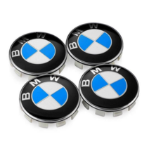 BMW용 4피스 68mm 센터 휠 허브 캡의 피크 모어 세트 - BMW 모든 모델 휠 센터 캡 엠블럼(파란 흰색)에, 단일옵션