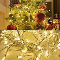 크리스마스 장식 전구 간접 라인 조명 겨울감성 무드등 투명선 LED 500구 50M, 투명선 _ 전구색