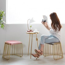 카페벨벳체어 유니크한 금속다리 티테이블 의자 모던프렌치, 핑크