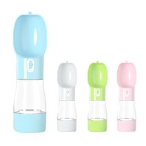 제이엘 애견 접이식 강아지 휴대용 물통 올인원 원터치 산책 물병, 1개, 2in1물통-핑크