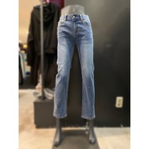 여성 오비안밴드 포켓절개 바이오스톤 솔트워싱 일자핏 청바지 AN1DIG259