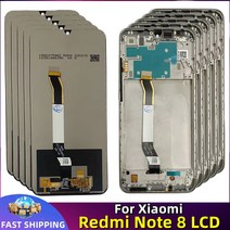 오리지널 샤오미 레드미 노트 8 Lcd 디스플레이 터치 스크린 디지타이저 어셈블리 교체 부품 프레임 도매 가격, 11 3 Note8 Blue Frame