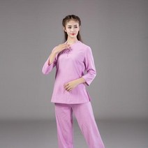 명상복 생활 수련 여성 남자 명상 다도 요가 의류, 색상8+4XL