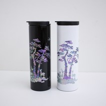 나빌레라 국산 스테인리스 자개텀블러(열매나무) 500ml 휴대용 물병, 블랙