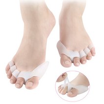 [1+1] 발가락 깁스 교정 실리콘 교정기 Pexmen 2 개/짝 젤 발가락 분리기 올바른 Bunions 복원 원래 모양, 한개옵션0