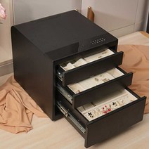 3단 금고 지문 암호 사무실 안전 가정용 돈통 보석함, 3단 비밀번호+ 지문 회색