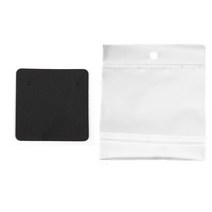 귀걸이 카드 및 50pcs 가방 5x5cm 카드 목걸이 귀걸이 디스플레이 카드 셀프 인감 가방 크래프트 종이 카드 DIY 쥬얼리 포장, 01 50pcs Card 50pcs Bag, 02 5x5cm Black