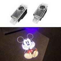차량용 무드등 디즈니 미키 미니 로고 LED 자동차 도어 프로젝터 AUDI Q3 8U Q5, RS+2 PCS
