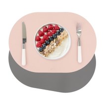 에비에르 가죽 방수 테이블 식탁 매트 2p, 핑크 딥그레이
