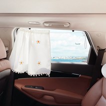 지엠지모터스 렉스턴W 12~17 햇빛가리개 차량용 커튼 차박 곰돌이 토끼 자수 커텐, 올블랙(마그네틱)