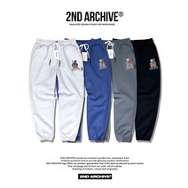 [2ND ARCHIVE] 남녀공용 커플 오버핏 쇼핑몰 스티커 곰돌이 조거 팬츠