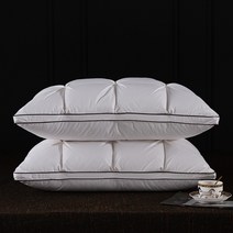 경량 구스이불 거위털 다운 이불솜 호텔 겨울 down pillow 95 white goose down pillow core 5 성급 베개 성인 자궁 경부 보호 베개 only 1, 흰색 높은 베개, 48x74cm 전용 1