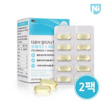 혈관에좋은영양제 더퓨어 알티지 rTG 오메가3 비타민D 1 301mg x 60캡슐(2팩), 2개, 단품