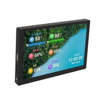 보조 포터블 휴대용 노트북 듀얼 서브 미니 cctv 터치 태블릿 피벗 모니터 5 인치 IPS LCD 컴퓨터 화면 USB 동적 디스플레이 스크린 무료 드라이브 AIDA64, Black