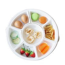 구절판 재료보관 물빠짐 회전식 7구 원형접시 실용적 플레이팅 식사 선물 밥상 간식