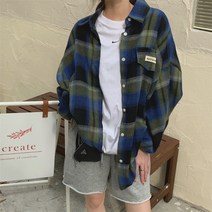 2컬러 여성 봄 가을 체크 셔츠 루즈핏 긴팔 남방 간절기 가디건 LSY
