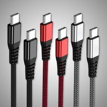 60W CTOC 고속충전 선 케이블 USB PD 페브릭 갤럭시 S20 S21 노트20 C타입 1M 2M, 레드, 1.8M