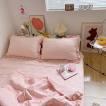 미화부장 부드러운 프릴 베개커버