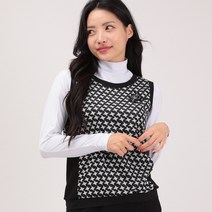 겨울 여성 골프웨어 루즈핏 기모 나염 라운드 조끼