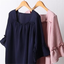 시드마켓 린넨 프릴 블라우스 204D936S 빅사이즈 여성 (8424518)