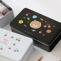[바보사랑] 모모팝 러블리베어 블랙 틴케이스 소품 정리 수납함, 상세 설명 참조, 상세 설명 참조