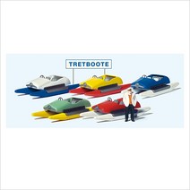 Preiser 10685 디오라마 미니어처 테라리움 페달보트 렌트샵 가게와 선원 세트 사람 피규어 모형 1:87 사이즈