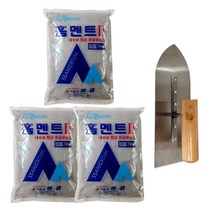 철물팩토리 홈멘트 비둘기 2kg 3개+흙손세트 시멘트 금간곳 보수 작업 시공, 홈멘트 비둘기 2kg 3개+흙손