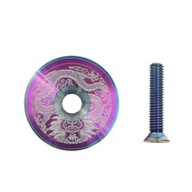 알루미늄 헤드 캡 헤드셋 액세서리 초경량 CNC 가공 탑 볼트 스템 자전거 부품, [21] color Ti 3, 1개