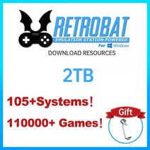Retrobat 시스템 에뮬레이터 및 컬렉션 게임 자원 PS2/PSP/Wii/Sega Saturn/N64/XBOX/3DO/MAME 10000 + 3D 게임용 105, usb disk