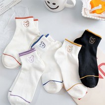 스타일아유 여성용 줄무늬 곰 도안 페이크삭스 5켤레[AYG7SO00020]