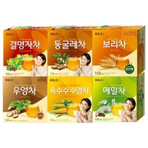 담터 보리차+둥굴레차+결명자차+옥수수수염차+우엉차+메밀차 100T 6종