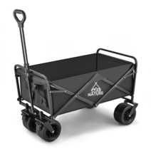 [스타네이처] 캠핑웨건 광폭타이어 폴딩카트 아웃도어 접이식 이동식 카트 트레일러 캐리어, 일반형, 블랙, 1개