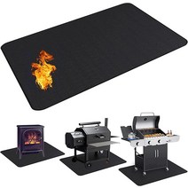 UBeesize 36 x 48 아이엔씨 INChes Under Grill Mat for Outdoor Double-Sided Fireproof Pad Fire Pit Indoor, Glassfiber three layer firepro, 36 x60
